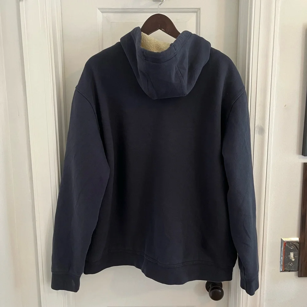 LL Bean × Katahdin Iron Works Sherpa-Lined Full Zip Hoodie Navy Sz XL‎ - Picture 5 of 7